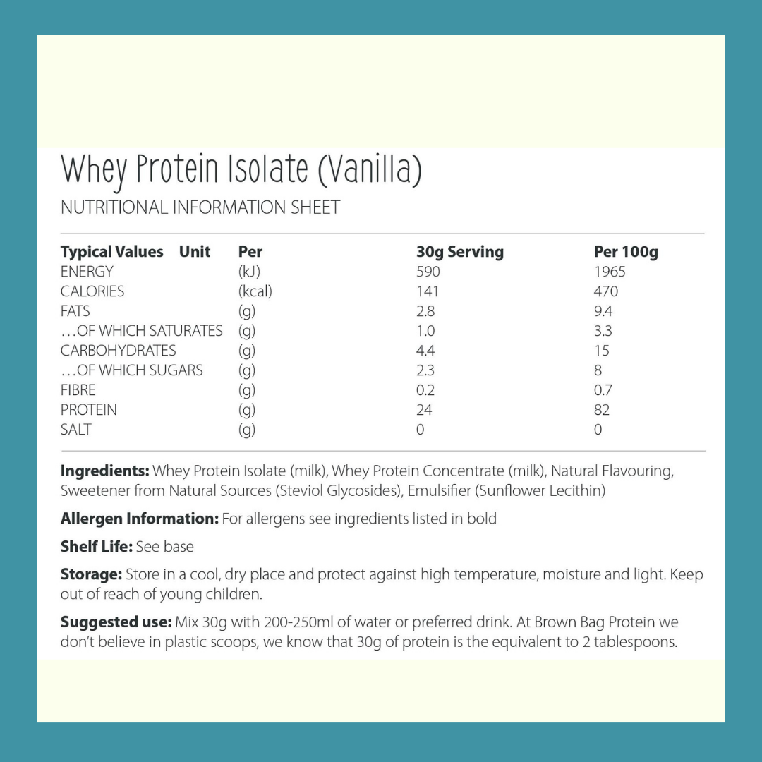 Whey Protein Isolate - Vanilla Flavour 1kg