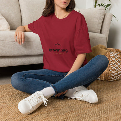 Minimal Mountain Logo T-Shirt — 'brownbag' Chest Graphic