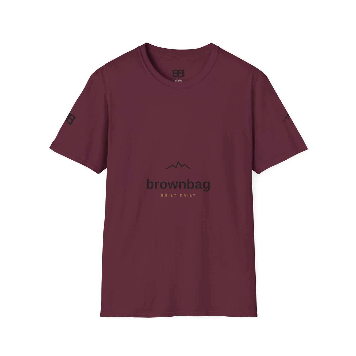 Minimal Mountain Logo T-Shirt — 'brownbag' Chest Graphic