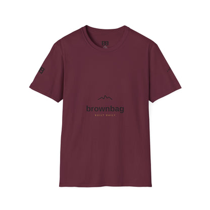 Minimal Mountain Logo T-Shirt — 'brownbag' Chest Graphic