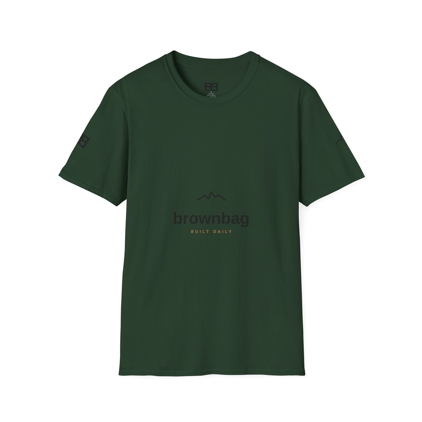 Minimal Mountain Logo T-Shirt — 'brownbag' Chest Graphic