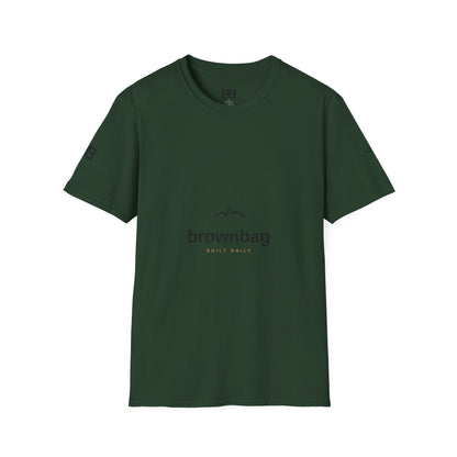 Minimal Mountain Logo T-Shirt — 'brownbag' Chest Graphic