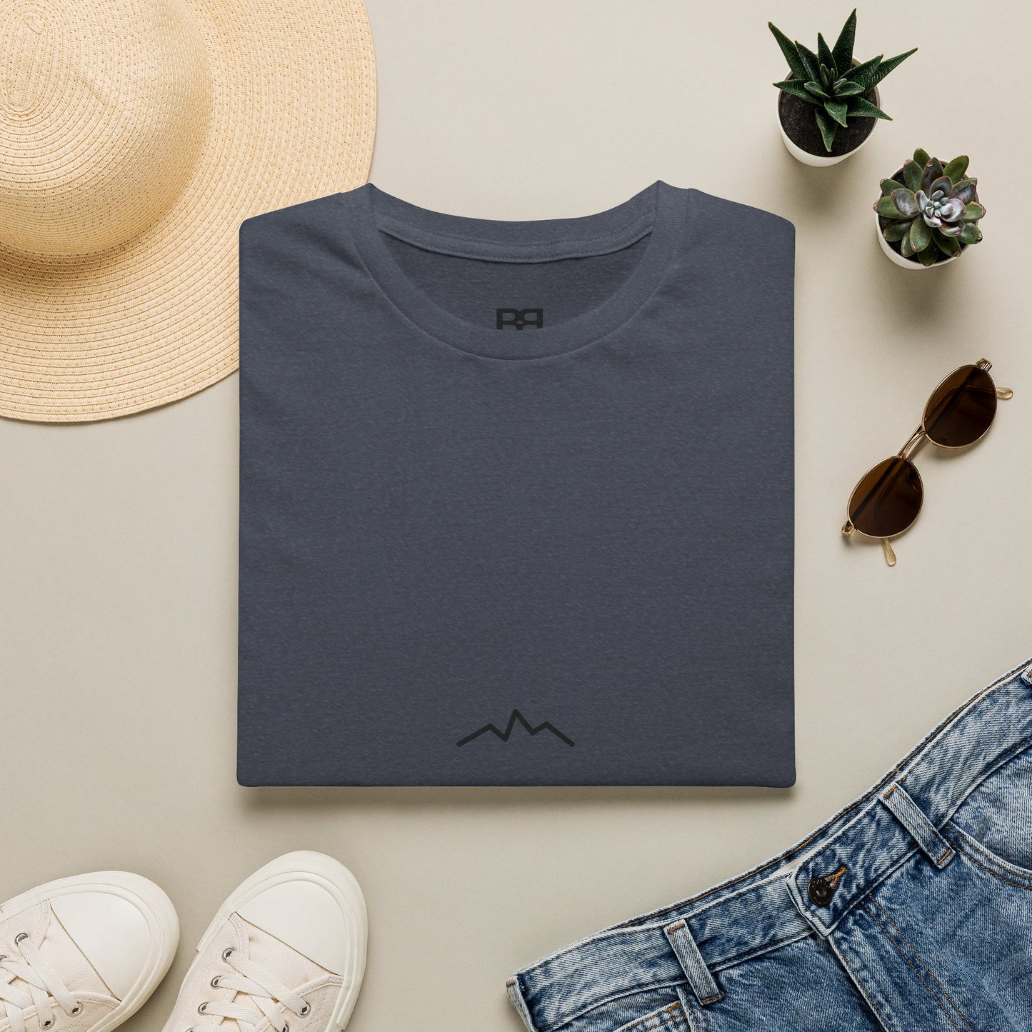 Minimal Mountain Logo T-Shirt — 'brownbag' Chest Graphic
