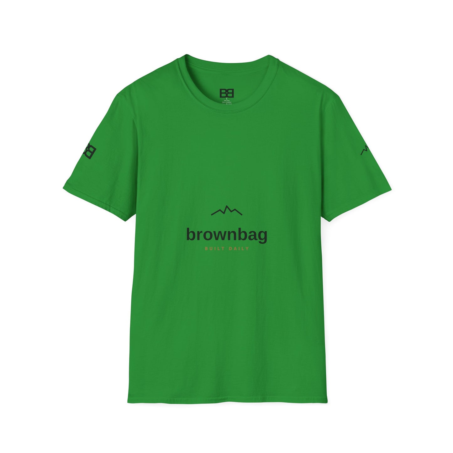 Minimal Mountain Logo T-Shirt — 'brownbag' Chest Graphic