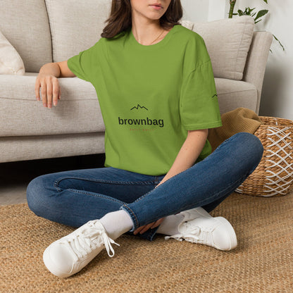 Minimal Mountain Logo T-Shirt — 'brownbag' Chest Graphic