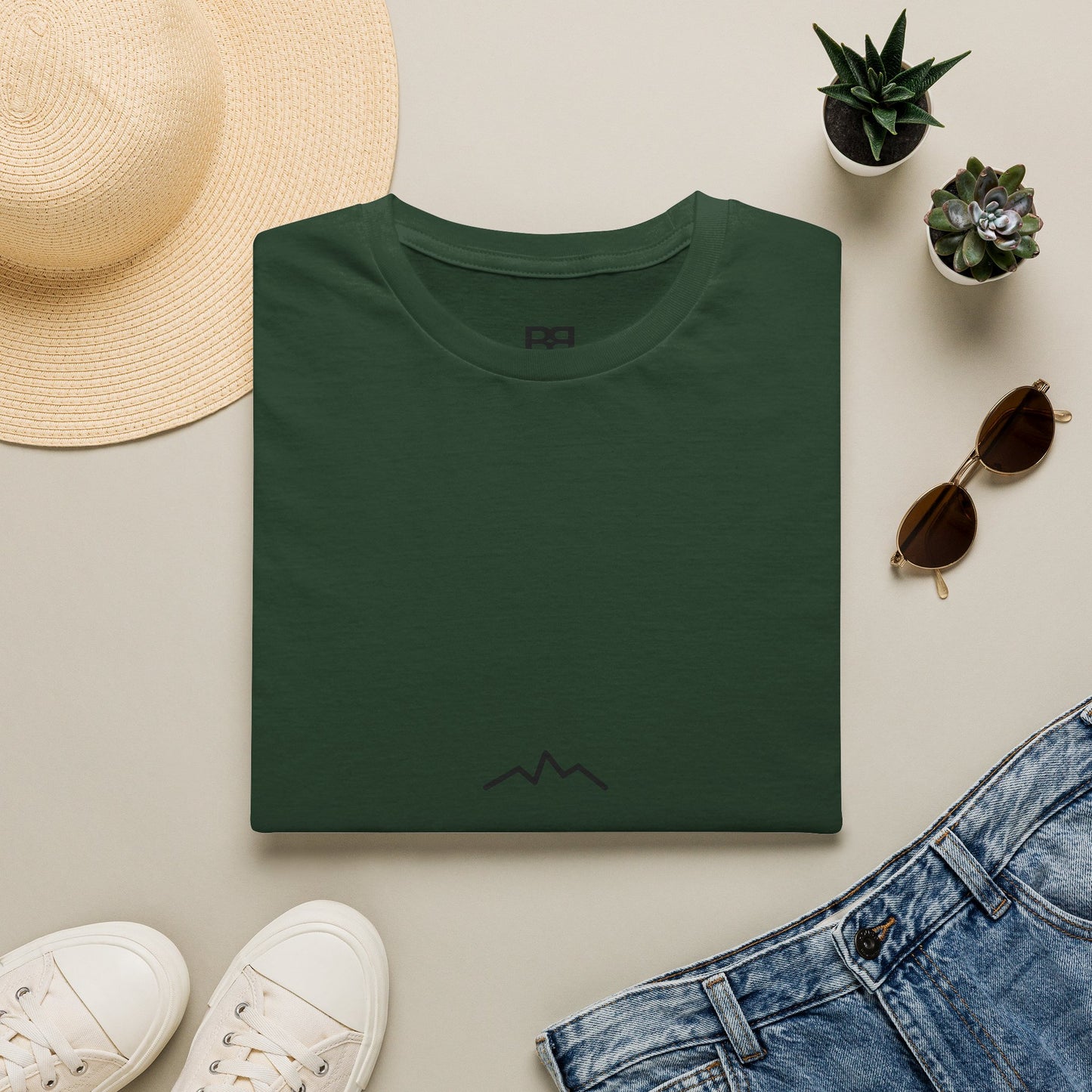 Minimal Mountain Logo T-Shirt — 'brownbag' Chest Graphic