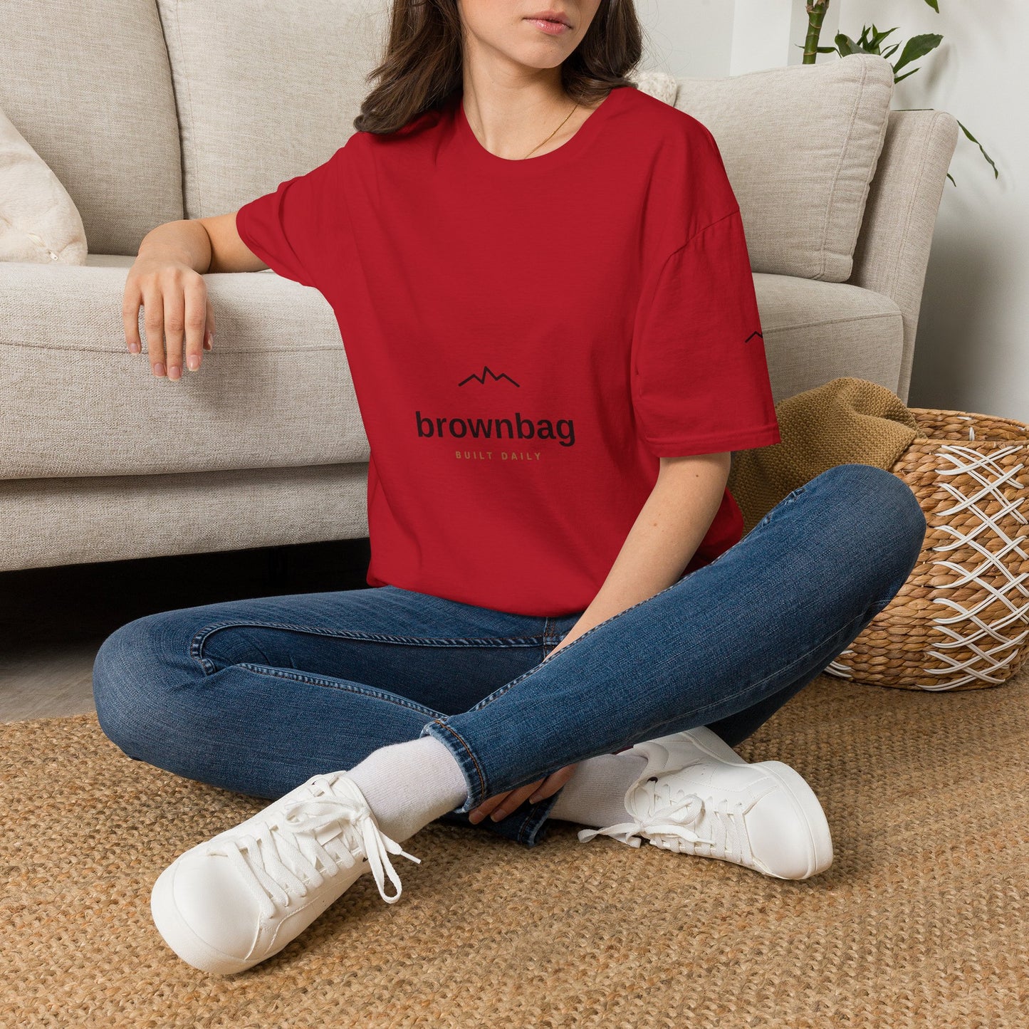 Minimal Mountain Logo T-Shirt — 'brownbag' Chest Graphic