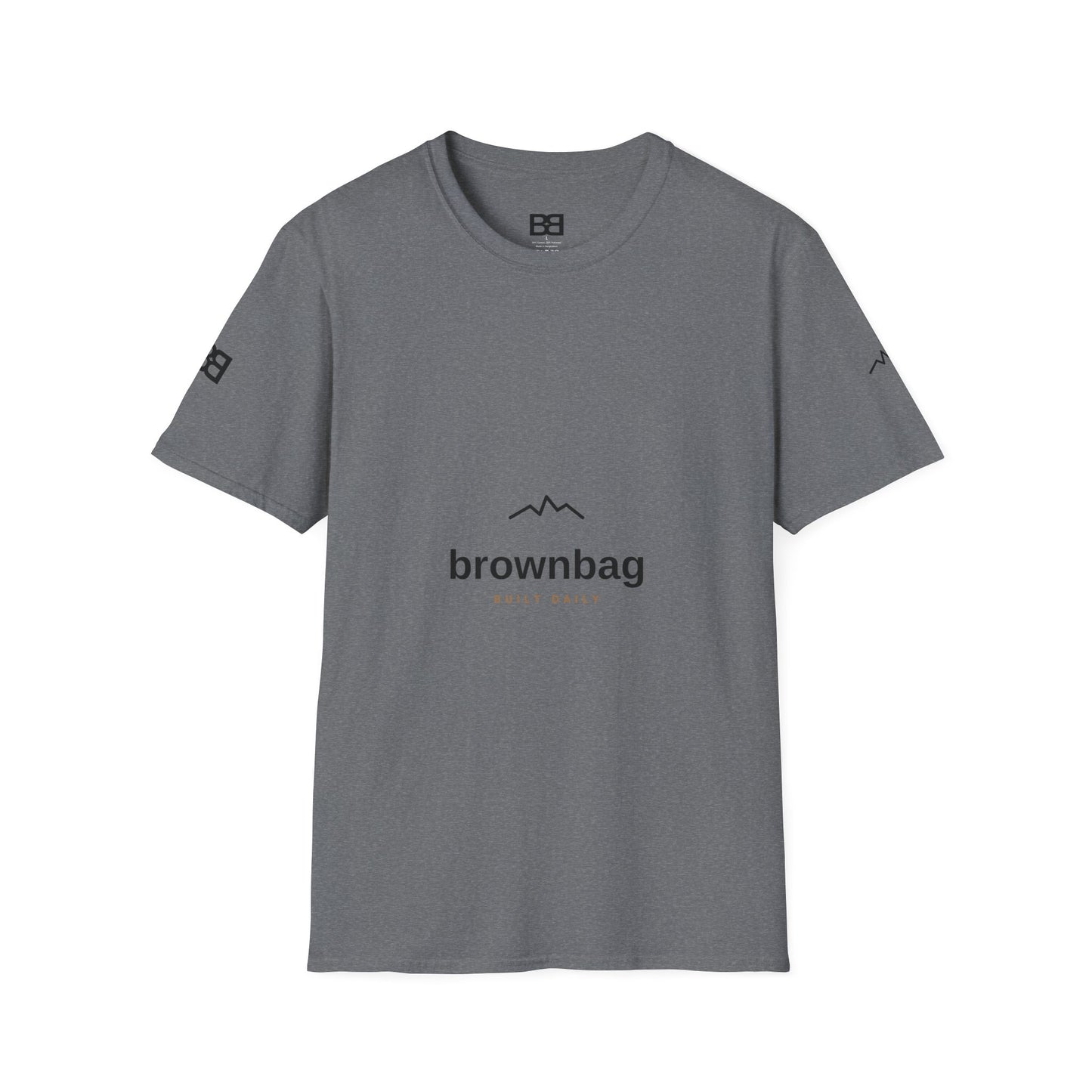 Minimal Mountain Logo T-Shirt — 'brownbag' Chest Graphic