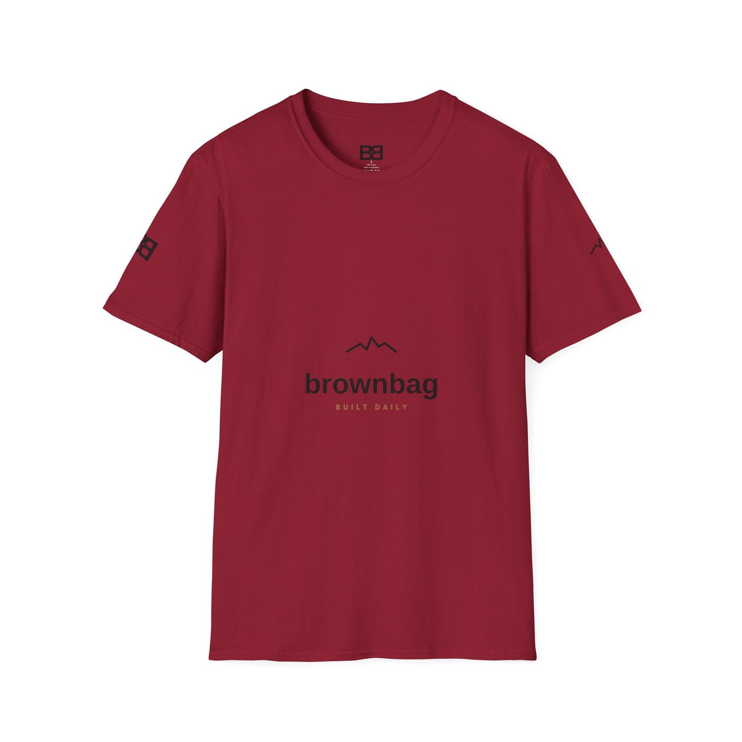 Minimal Mountain Logo T-Shirt — 'brownbag' Chest Graphic