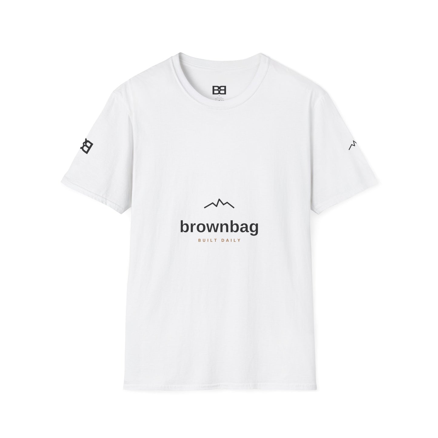 Minimal Mountain Logo T-Shirt — 'brownbag' Chest Graphic