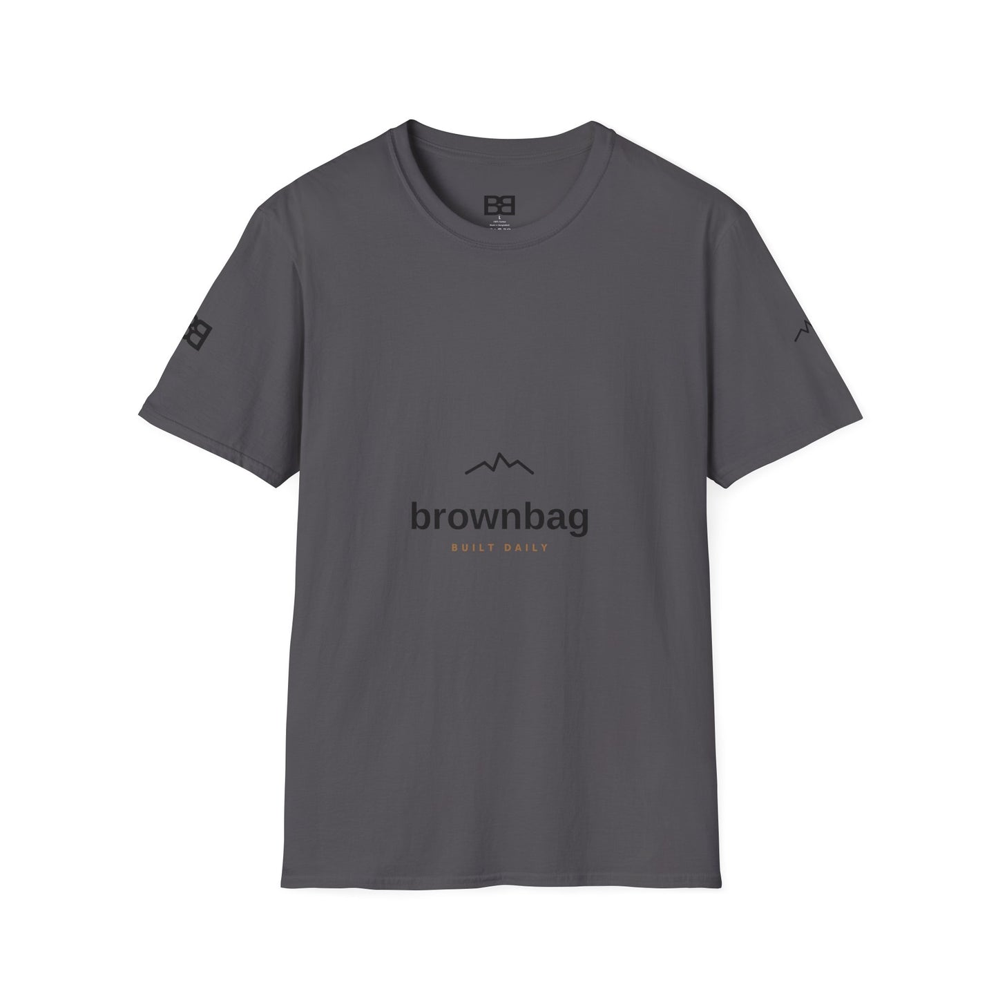 Minimal Mountain Logo T-Shirt — 'brownbag' Chest Graphic