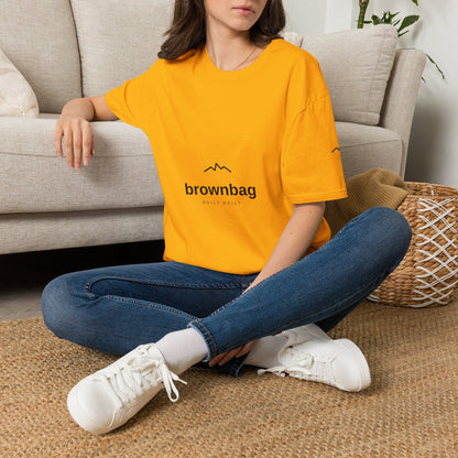 Minimal Mountain Logo T-Shirt — 'brownbag' Chest Graphic
