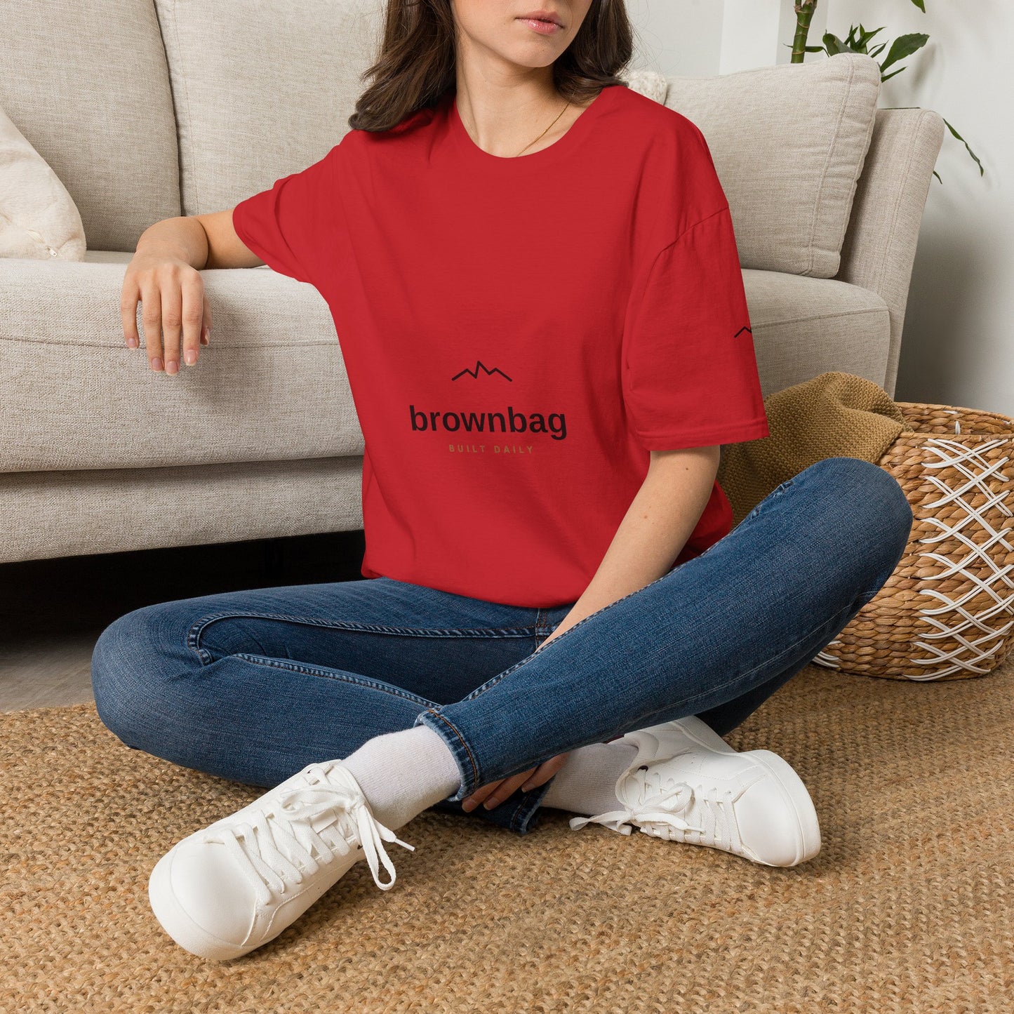 Minimal Mountain Logo T-Shirt — 'brownbag' Chest Graphic