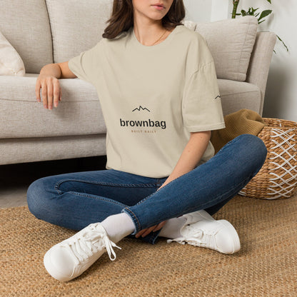 Minimal Mountain Logo T-Shirt — 'brownbag' Chest Graphic