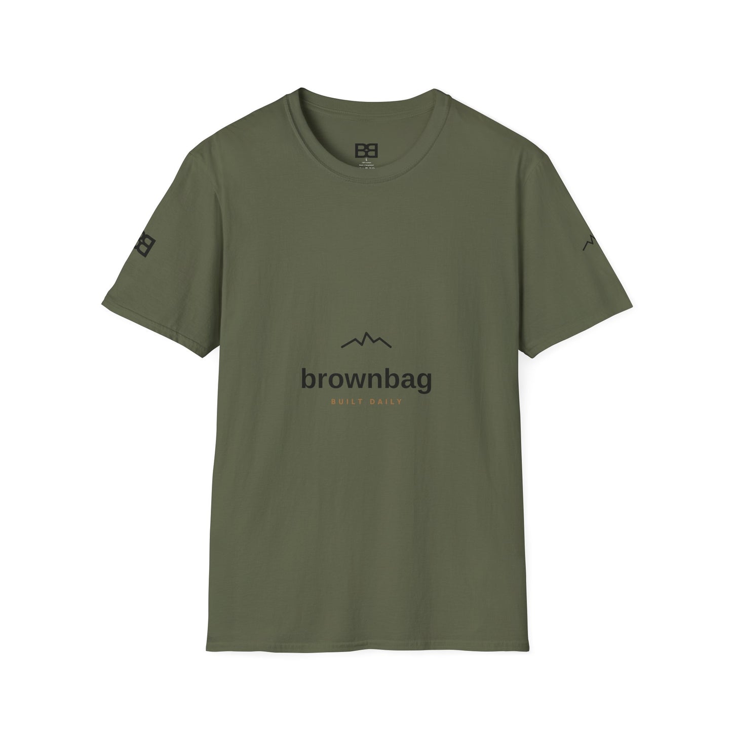 Minimal Mountain Logo T-Shirt — 'brownbag' Chest Graphic