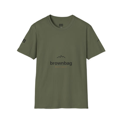 Minimal Mountain Logo T-Shirt — 'brownbag' Chest Graphic