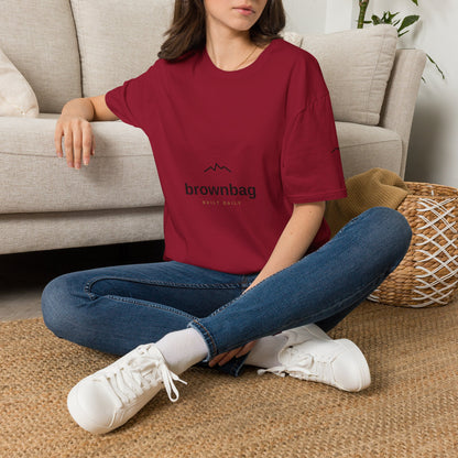 Minimal Mountain Logo T-Shirt — 'brownbag' Chest Graphic