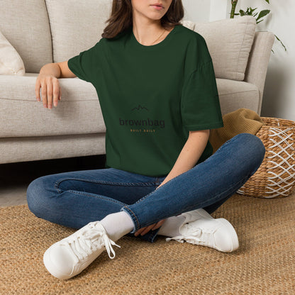 Minimal Mountain Logo T-Shirt — 'brownbag' Chest Graphic