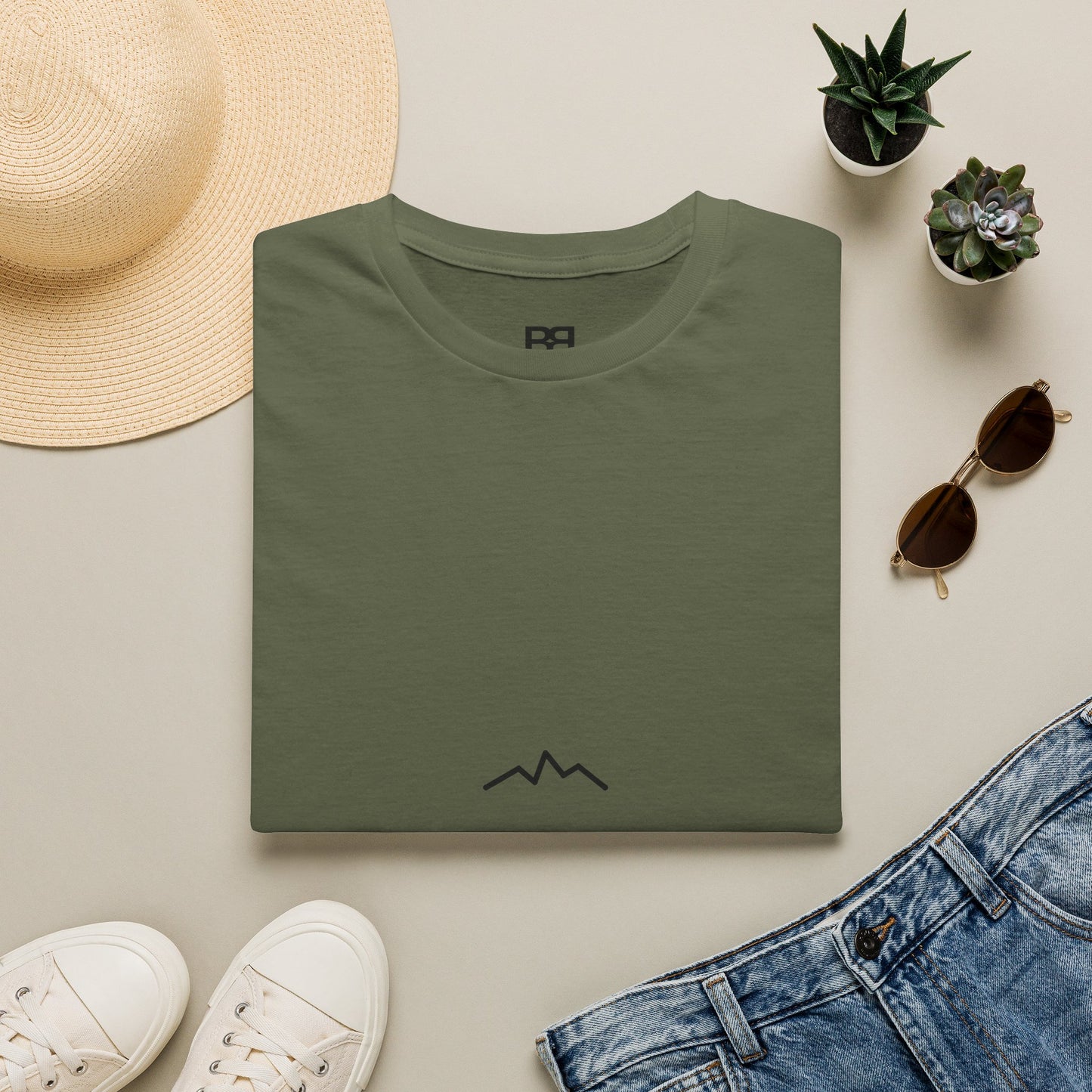 Minimal Mountain Logo T-Shirt — 'brownbag' Chest Graphic