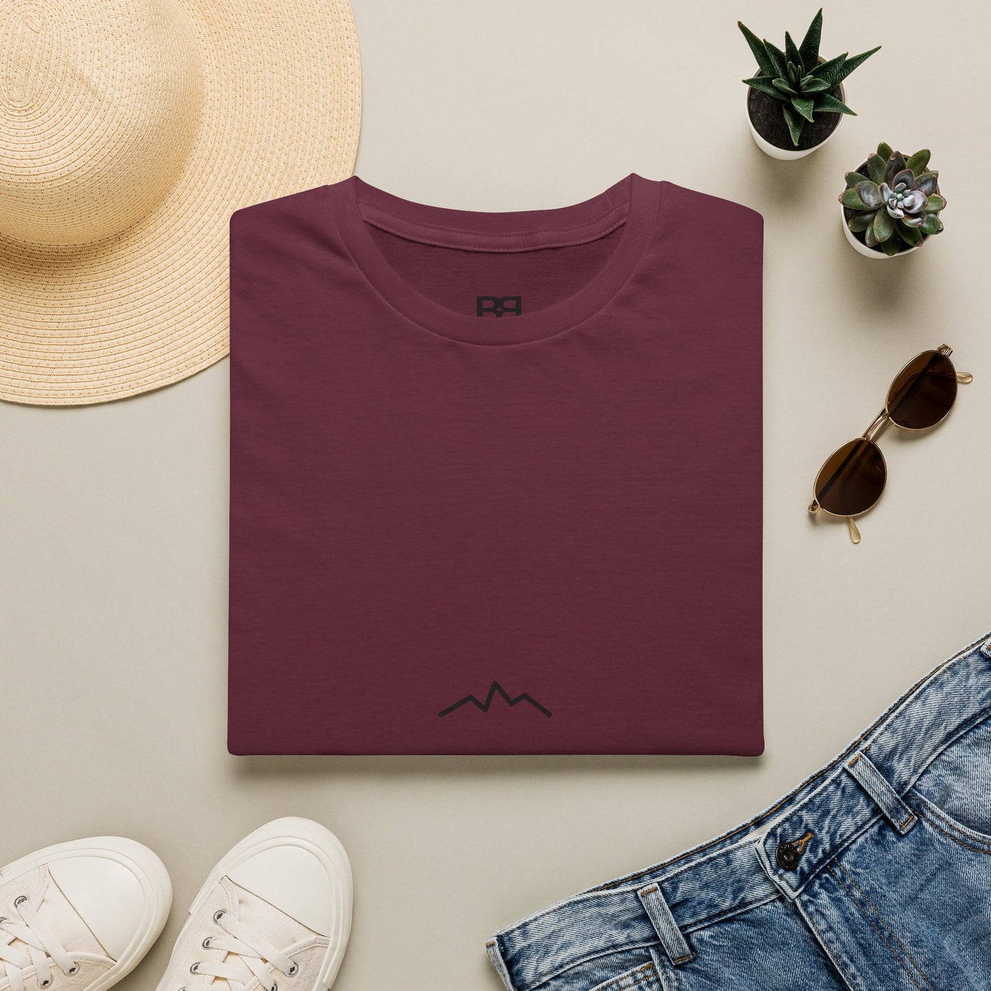Minimal Mountain Logo T-Shirt — 'brownbag' Chest Graphic