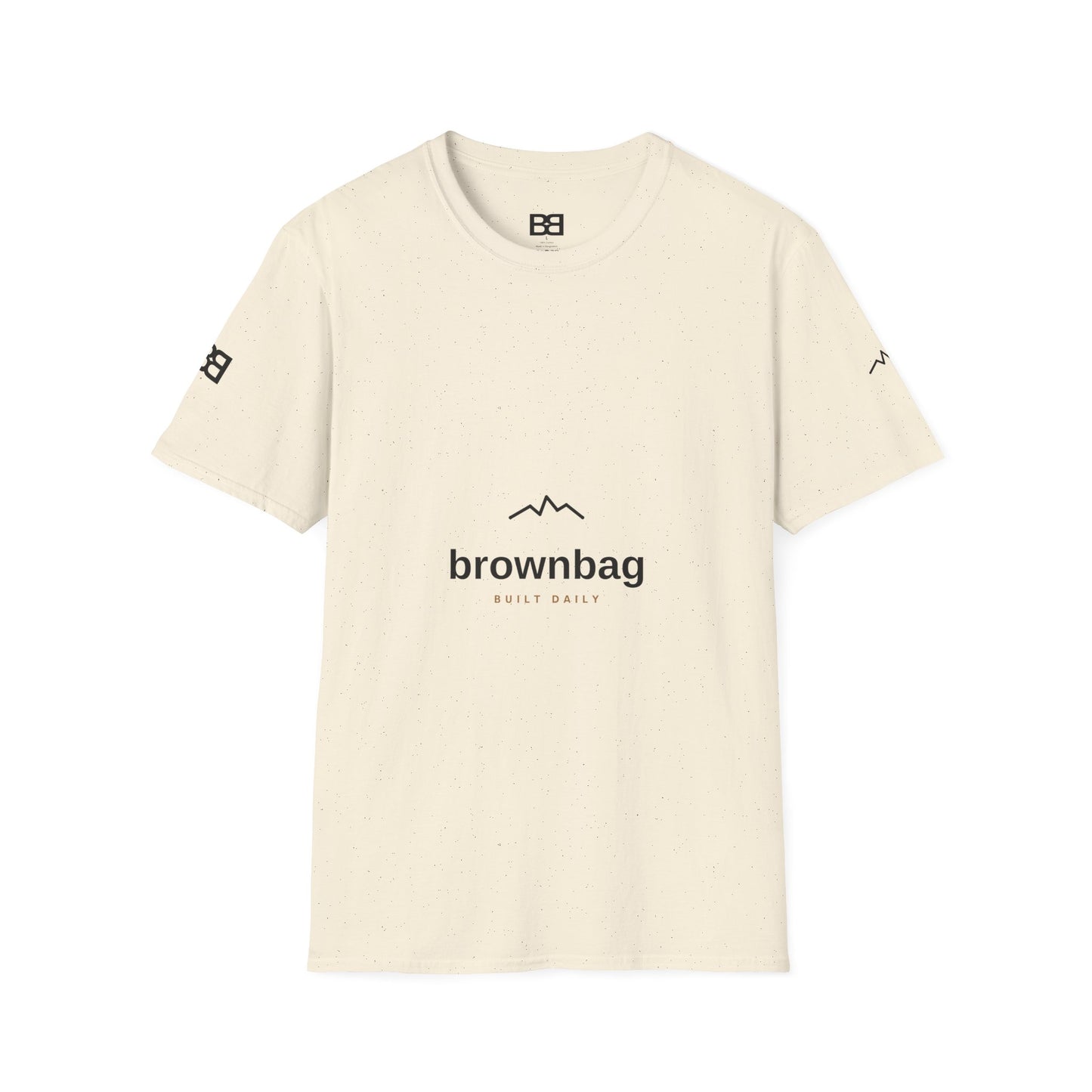 Minimal Mountain Logo T-Shirt — 'brownbag' Chest Graphic