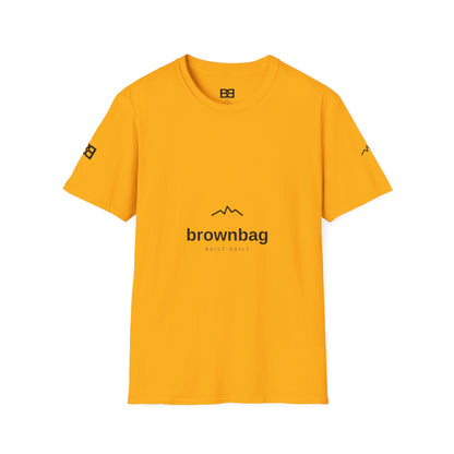 Minimal Mountain Logo T-Shirt — 'brownbag' Chest Graphic