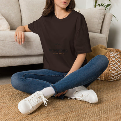 Minimal Mountain Logo T-Shirt — 'brownbag' Chest Graphic