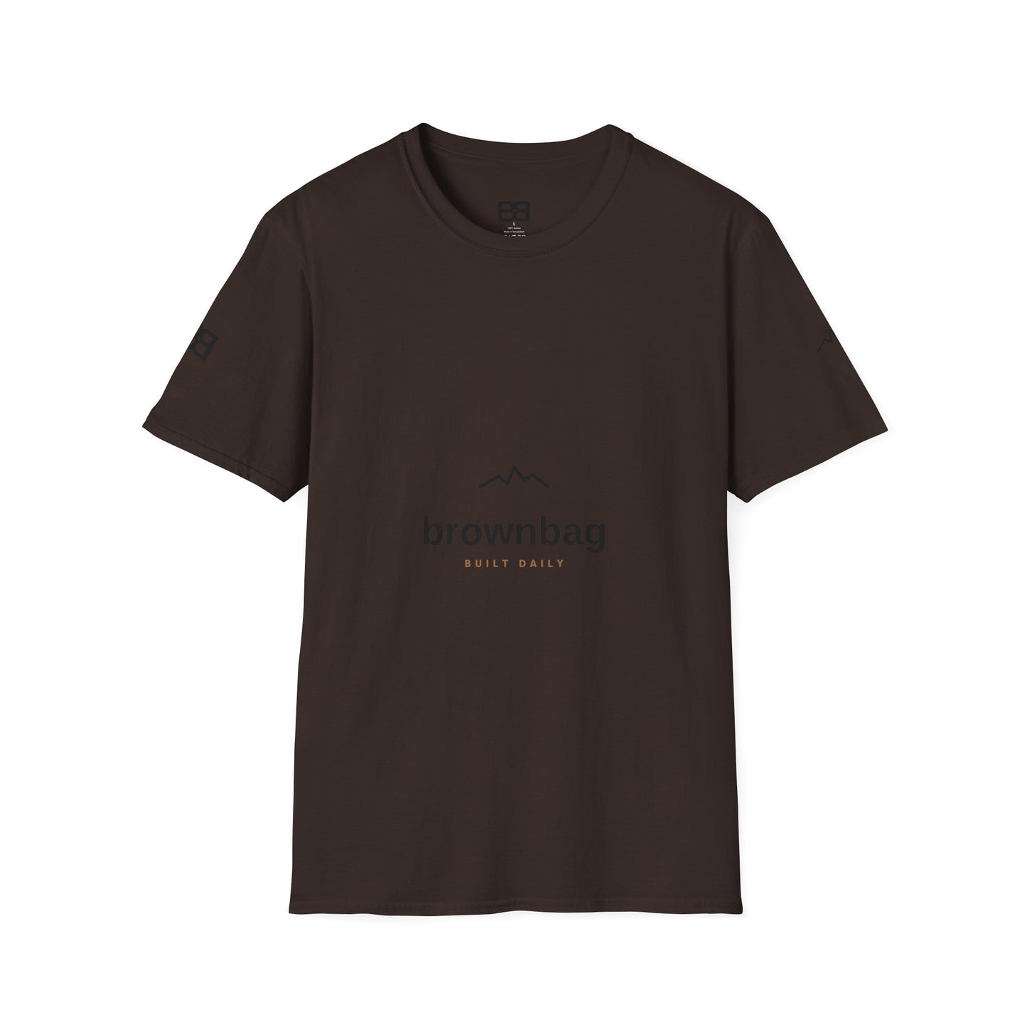 Minimal Mountain Logo T-Shirt — 'brownbag' Chest Graphic