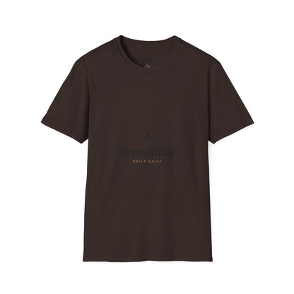 Minimal Mountain Logo T-Shirt — 'brownbag' Chest Graphic