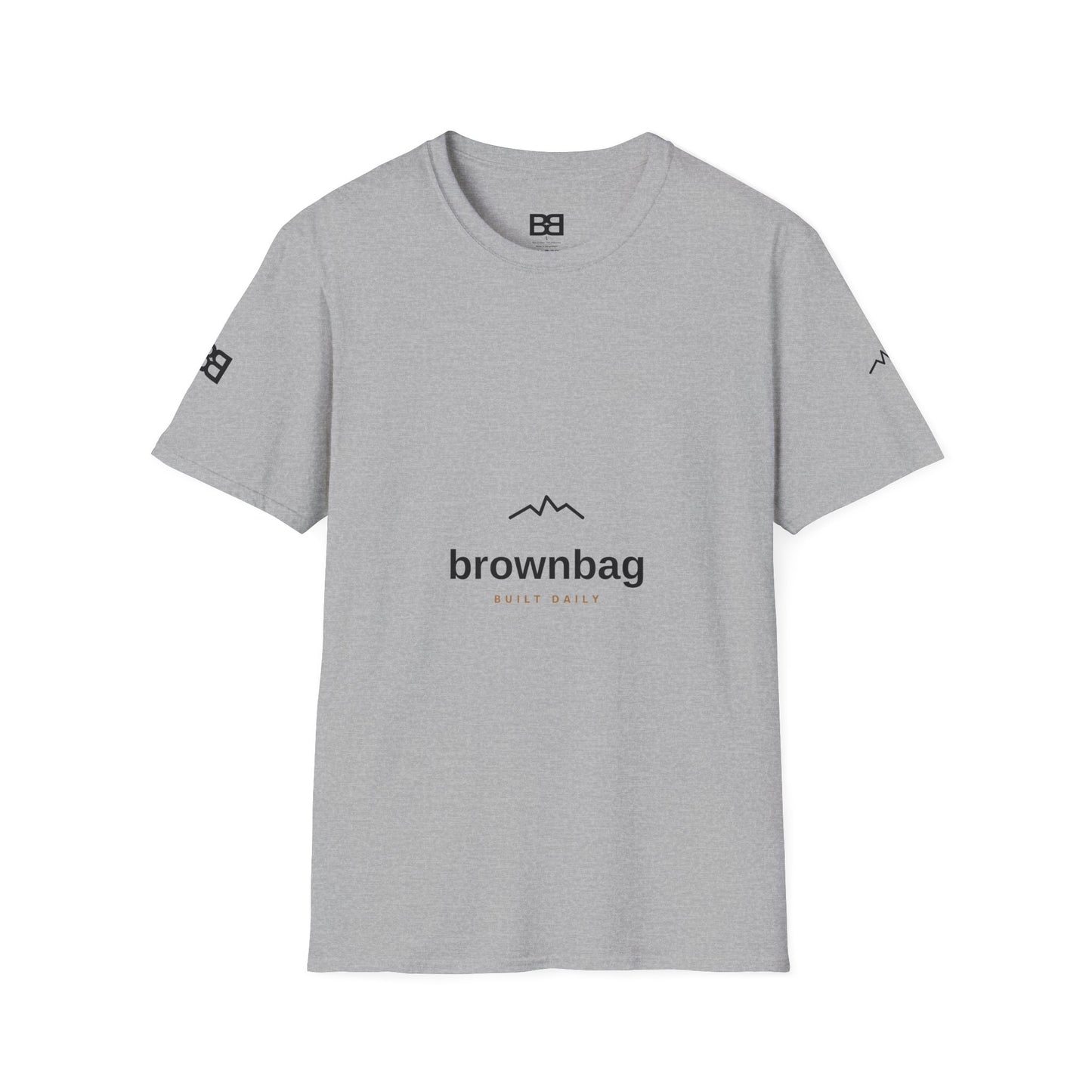 Minimal Mountain Logo T-Shirt — 'brownbag' Chest Graphic