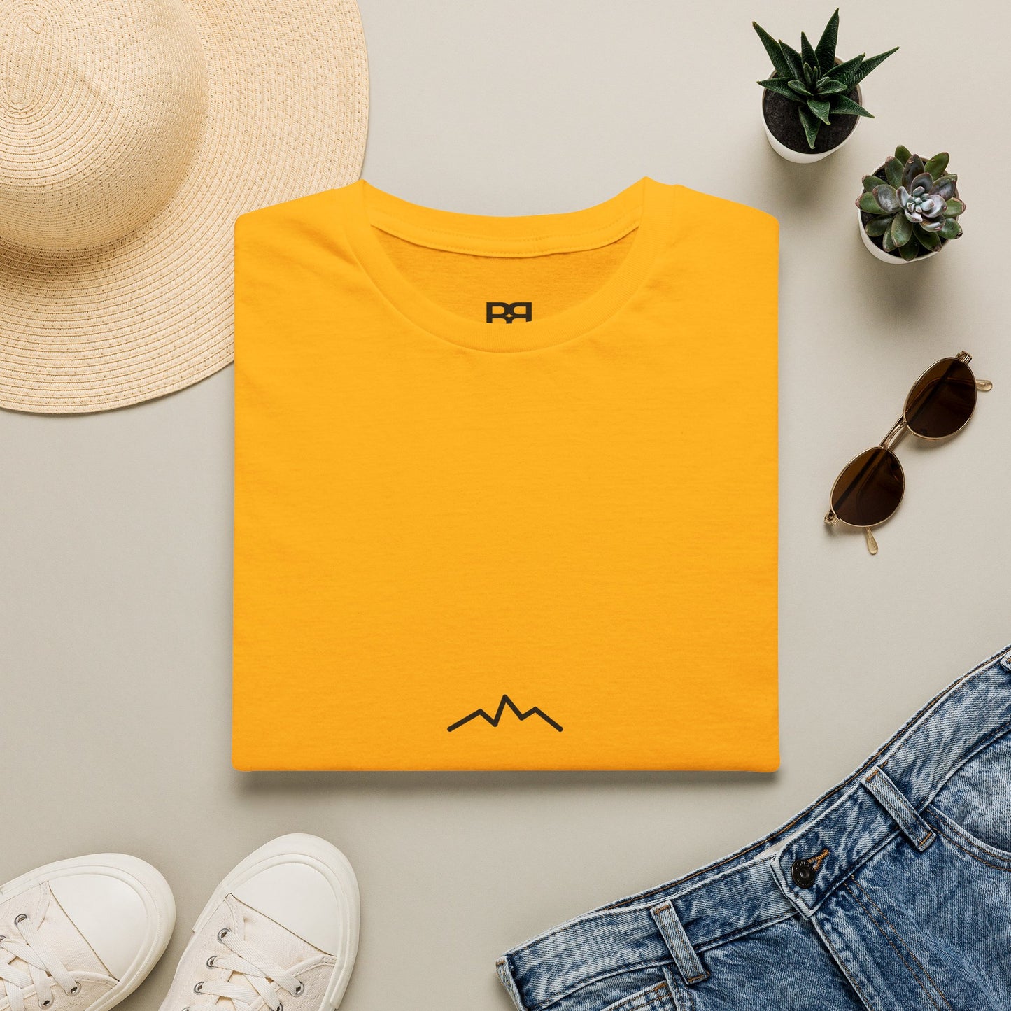 Minimal Mountain Logo T-Shirt — 'brownbag' Chest Graphic
