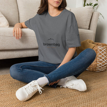 Minimal Mountain Logo T-Shirt — 'brownbag' Chest Graphic