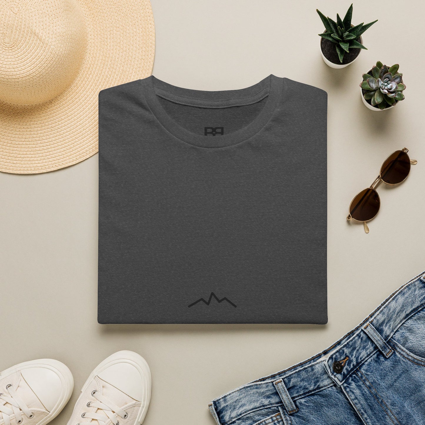 Minimal Mountain Logo T-Shirt — 'brownbag' Chest Graphic