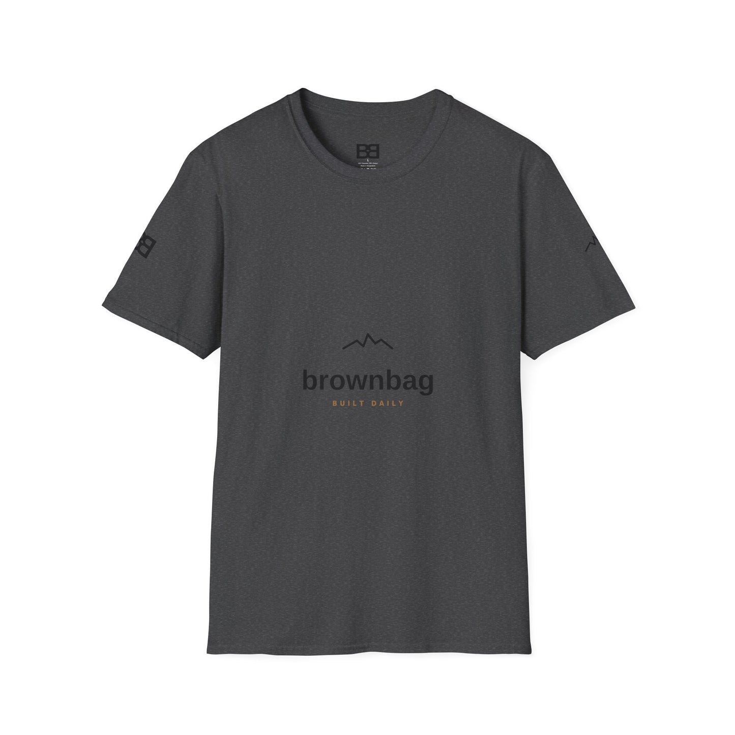 Minimal Mountain Logo T-Shirt — 'brownbag' Chest Graphic