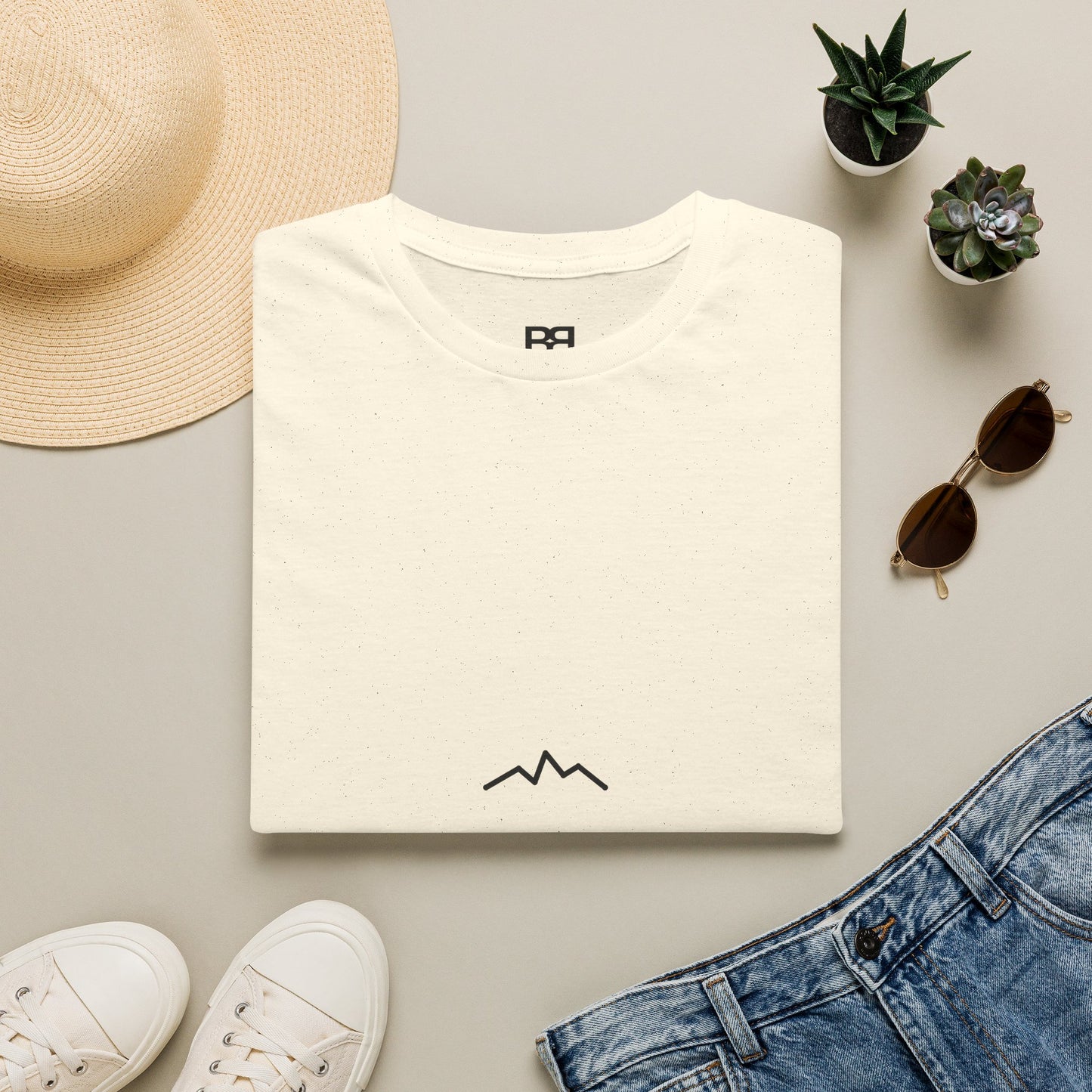 Minimal Mountain Logo T-Shirt — 'brownbag' Chest Graphic