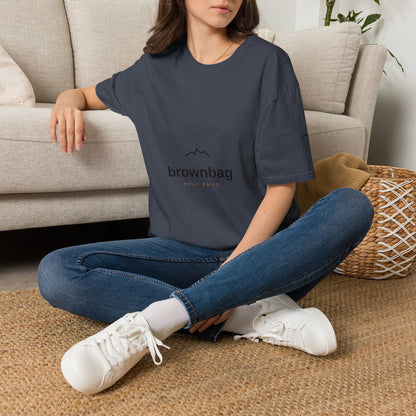 Minimal Mountain Logo T-Shirt — 'brownbag' Chest Graphic