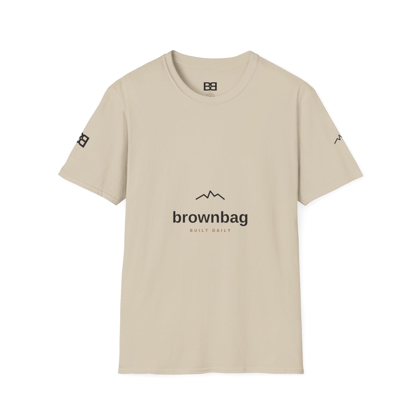 Minimal Mountain Logo T-Shirt — 'brownbag' Chest Graphic