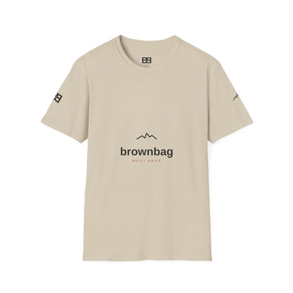 Minimal Mountain Logo T-Shirt — 'brownbag' Chest Graphic