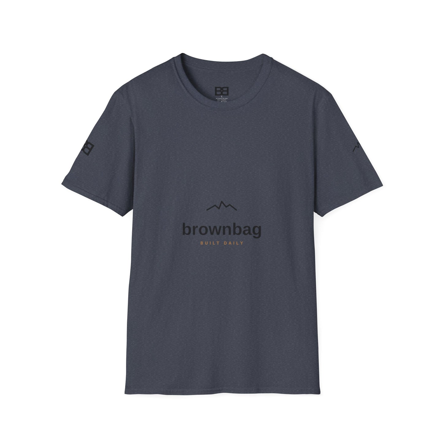 Minimal Mountain Logo T-Shirt — 'brownbag' Chest Graphic