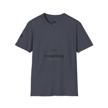 Minimal Mountain Logo T-Shirt — 'brownbag' Chest Graphic