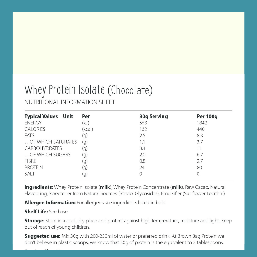 Whey Protein Isolate - Chocolate Flavour 500g