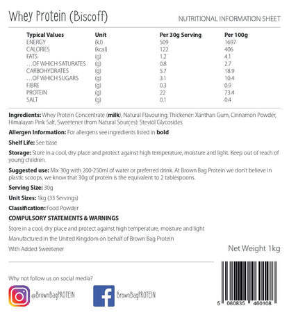 Whey Protein Concentrate Biscoff - 1kg